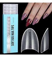TOMICCA Short Almond Nail Tips, 240pcs Full Matte Press on Half Cover Acrylic Nails, 12 Sizes No ...