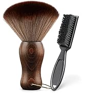 CGBARBER Barber Neck Duster Brush Wood Handle with Hook for Hair Cutting… (Neck brush+Black brush...