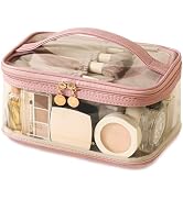 Large Clear Makeup Bag Big Travel Cosmetic Bag On-the-go Toiletry Bag with Handle Transparent Toi...