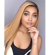 YILINHEXUAN Ombre Lace Front Wig Human Hair 26Inch Honey Blonde Lace Front Wigs Human Hair 13x4 H...