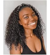 Yavida Headband Wig Human Hair Kinky Curly Wigs Human Hair None Lace Front Wig Curly Headband Wig...