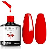 modelones Bright Red Gel Nail Polish,15 ML Hot Red Nail Polish Summer Colors Gel Polish Soak Off ...