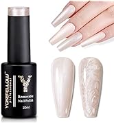 YOKE FELLOW Pearl Gel Nail Polish, 10ML Champagne Pearl Drawing Gel Polish Shimmer Mermaid Soak O...