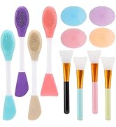 Silicone Facial Mask Applicator, 4 Pcs Face Scrubber, 4 Pcs Face Mask Brush, 4 Pcs 2 in 1 Face Ma...