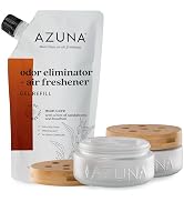 Azuna Air Freshener & Odor Eliminator Gel 2 Room Kit, Includes (2) 8 oz. Empty Luxe Glass Jars & ...