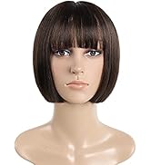 Bob Wig,Dark Brown Short Wigs SYXLCYGG Flame Retardant 10