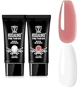 ROSALIND RosePink&White Extension Gel, 2 PCS 30ml Rose Pink Poly Nail Gel kit White Nail Builder ...