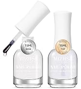 MIZHSE Base and Top Coat Nail Polish Quick Dry, 15ml/0.5oz Basic Nail Polish Non Gel, Air Dry Fas...