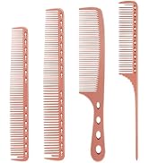 Professional Barber Aluminum Comb Set for Dressing, Cutting Hair, and Styling: Long/Short Hair Co...