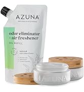 Azuna Air Freshener & Odor Eliminator Gel 2 Room Kit, Includes (2) 8 oz. Unfilled Luxe Glass Jars...