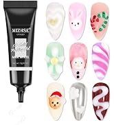 MIZHSE 3D Nail Gel, White Sculpting Gel for Nail Art 15g Pudding Carving Solid Nail Glue Gel 3D M...