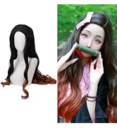 Aadesso Anime Nezkou Cosplay wig Gradual Hair Dyeing Hairstyle Heat Resistant Synthetic Hair Hall...