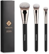 TEOYALL Flat Angled Brushes, Flawless Foundation Brush Under Eye Concealer Brush Bronzer Brush wi...