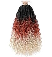 Yewell Goddess Box Braids Crochet Hair 10 Inch Boho Crochet Box Braids With Curly Ends, 9 Packs B...