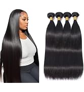 Straight Bundles Human hair Bundles Straight Human Hair 4 Bundles 18 18 20 20 inch 100% Unprocess...
