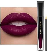 Dark Purple Lipstick Matte, Burgundy Lipstick Liquid for Women Long Lasting Smudge Proof, Waterpr...