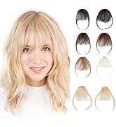 Clip in Bangs Hair Clip S-noilite Human Hair Bangs Hair Pieces for Women Air Bangs Fake Bangs #4 ...
