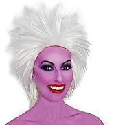 ALLAURA Villain Sea Witch Wig for Women – Realistic White Crazy Wig Hair Fits All – White Spiky W...