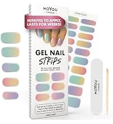 MOYOU LONDON Semi Cured Gel Nail Strips - 20 Pcs. Gel Nail Wraps for Salon-Quality Manicure - Wor...