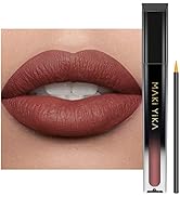 MAKI YIKA Brown Nude Liquid Lipstick for Women, Color Stay Long Lasting 24 Hours Lip Stick, Water...