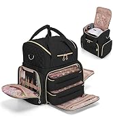 LUXJA Nail Polish Organizer Holds 48 Bottles and a Nail Lamp, Nail Polish Case with 2 Removable B...