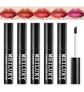 Meilury 5 Colors Peel Off Lip Stain Set, Magic Lip Stain Peel Off Matte Lipstick, Lip Tattoo Peel...