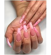 Coffin Long | Gel Nail Tips | Coffin Shaped Long Length NABulous Nails | Soft Gel Nail Tips | Ful...