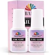 Strong Nail Glue Gel for Acrylic Nails, EBANKU 2PCS Brush on Nail Glue for Press on Nails Super S...