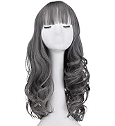 Wigs Women,Gray Long wavy Wig white women 22