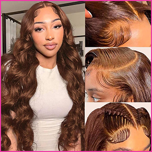 Body Wave Chocolate Brown Lace Front Wigs Human Hair