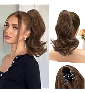 NAYOO Claw Clip Ponytail Extension Chestnut Brown 12