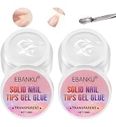 Solid Nail Glue Gel 20g EBANKU Clear Press on Nail Glue Acrylic Nail Tips Glue Solid Nail Art Man...
