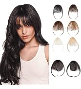 Clip in Bangs Hair Clip S-noilite Human Hair Bangs Hair Pieces for Women Air Bangs Fake Bangs #1 ...