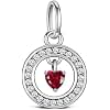 925 Sterling Silver Heart with CZ January Birthstone Charms for Pandora Me Bracelet Fashion DIY Silver Simulated Birthstone Necklace Charm Pendant Bracelet Jewelry Gifts for Women(1 PCS)