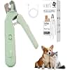 MUZMDNI 2-in-1 Dog Nail Grinder & Dog Nail Clippers Trimmers for Large Medium Small Dogs Cats Pets Claw Trimmer with LED Lights (Green)