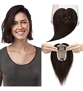 S-noilite Hair Toppers for Women Real Human Hair Topper No Bangs Upgraded Scalp Base Topper #2 Da...