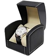 NuAngela PU Leather Watch Box, Single Display Luxury Storage Case For Wristwatches and Smart Watc...