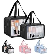 MAANGE Travel Toiletry Bag for Women, Matte Translucent Makeup Cosmetic Bag Travel Bag for Access...