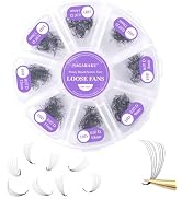NAGARAKU Premade Fans Eyelash Extensions, 600 Fans Premade Volume Lash Extensions Loose Fans Thin...
