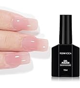 TOMICCA Gel Nail Polish, Jelly Light Pink Gel Polish, Clear Pink Nail Polish Quick Dry, Soak Off ...