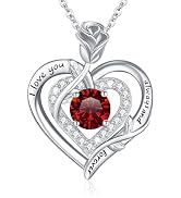 LAVUMO Moissanite Necklace Women Silver 925, 1 Carat Moissanite Diamond Double Heart Rose Pendant...