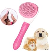 Cat and Dog Brush, Self Cleaning Slicker Brush, Easy to Remove Loose Undercoat,Indoor Cat and Dog...