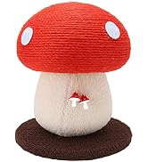 Mushroom Shaped Cat Scratch Post, Durable Grinding Claws Sisal Interactive Cat Scratch Pad Mat, S...