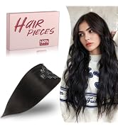 TESSHAIR Remy Hair Extensions Clip in Human Hair Natural Black Clip in Extensions Real Human Hair...