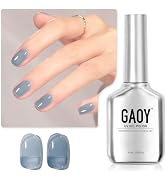 GAOY Jelly Nude Blue Gel Nail Polish, 16ml Sheer Neutral Translucent Soak Off Gel Polish, UV Ligh...