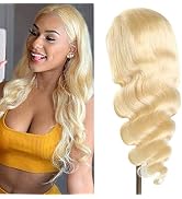 613 Blonde Lace Front Wigs Human Hair 12 Inch Blonde Body Wave Lace Front Wigs Human Hair 150% De...