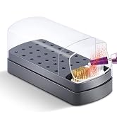 2 in 1 Nail Drill Bits Holder & Nail Drill Bits Cleanser, 30 Holes Dustproof Drill Bits Stand Dis...
