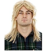 ALLAURA Garth Wig Mens Mullet Wigs Dark Blonde 80s Costumes - Mens Mullet Wig Merica Blonde Brown...