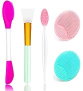 5PCS Silicone Face Scrubber Set, Lip Scrub Brush, Silicone Face Cleansing Brush, Face Applicator ...