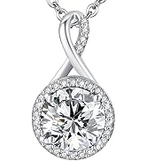LAVUMO Birthstone Necklaces for Women 925 Sterling Silver Infinity Pendant Necklace Gold Ladies F...